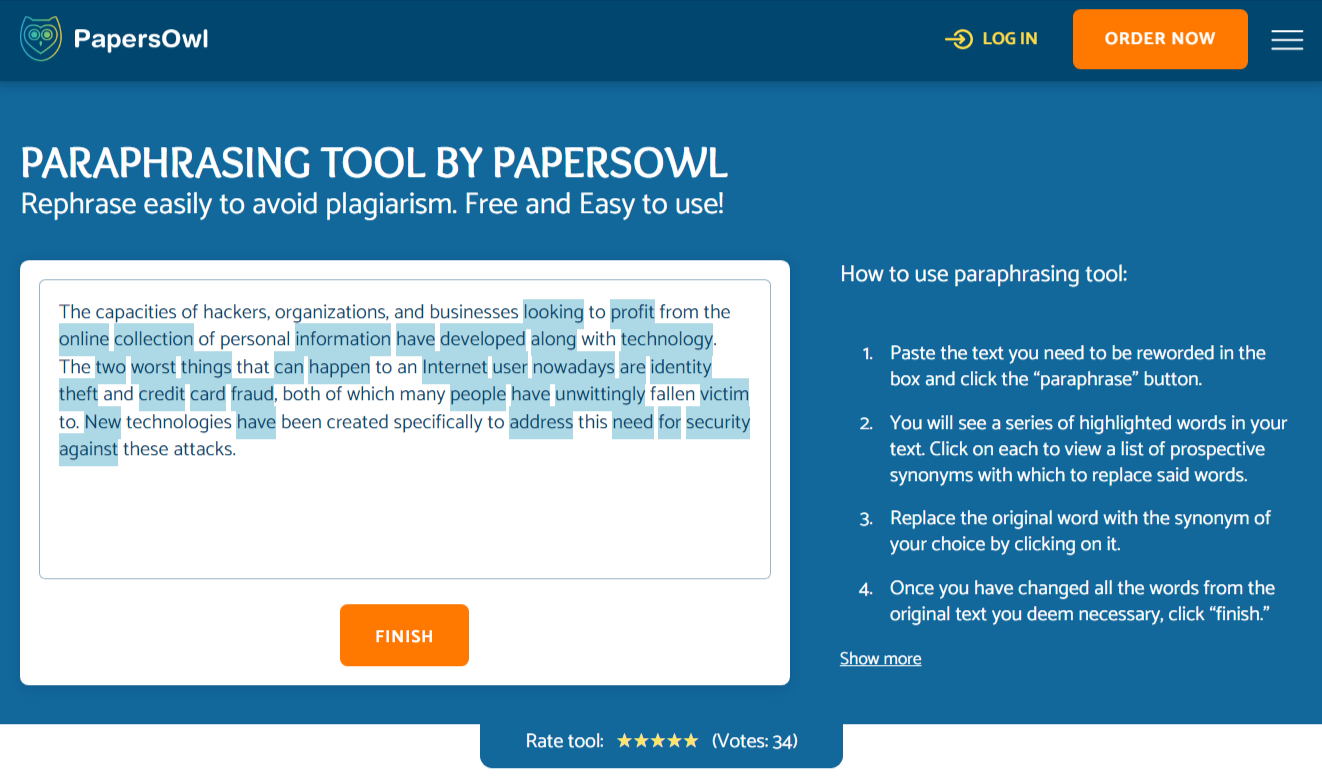Paraphrasing Tool by Papers Owl
